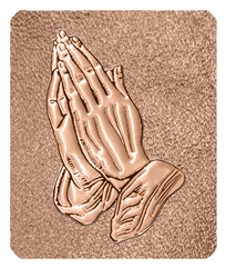 DF35-516-BZ-SH-BZ Bronze Praying Hands Shimmer Bronze